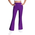 thumbnail image 1 of Efsteb Girls Fleece Lined Leggings Thermal Flare Wide Leg Pants High Waisted Stretch Yoga Pants Casual Winter Warm Leggings (Purple,11 Years), 1 of 7