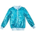thumbnail image 1 of Efsteb Girls Jacket Sparkle Sequin Jacket Fall Fashion Glitter Shiny Coats Long Sleeve Zip Up Coat Outwear (Sky Blue,L), 1 of 3