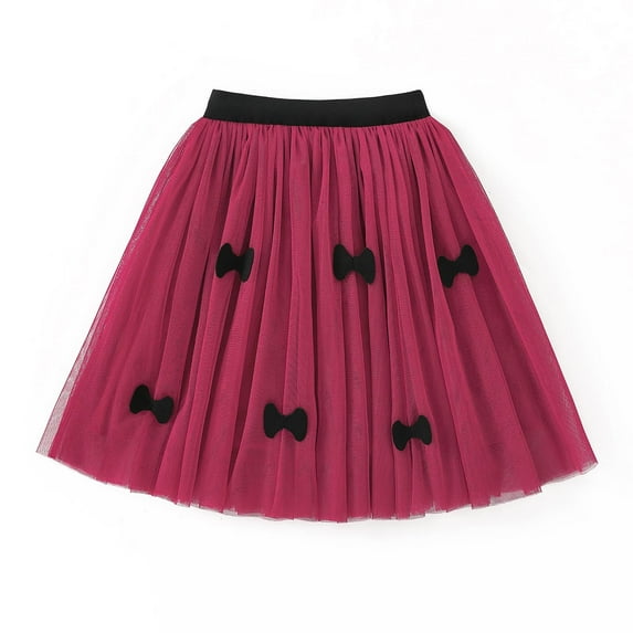 Efsteb Girls Layer Pleated Skirt Elastic Waist Tutu Dress Kids School Uniform Skorts (Red,9 Years)