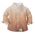 thumbnail image 1 of Efsteb Girls Long Sleeve Shirts Button Lapel Shirts Tops Casual Comfy Cute Tops Gradient Color Loose Fashion Blouses (Coffee,5 Years), 1 of 7