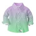 thumbnail image 1 of Efsteb Girls Long Sleeve Shirts Button Lapel Shirts Tops Casual Comfy Cute Tops Gradient Color Loose Fashion Blouses (Purple,2 Years), 1 of 7
