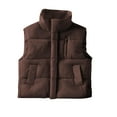 thumbnail image 1 of Efsteb Girls Puffer Vest Waistcoat Zip Up Sleeveless Stand Collar Winter Quilted Jackets Fashion Warm Outerwear (Coffee,5 Years), 1 of 7