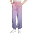 thumbnail image 1 of Efsteb Girls Sweatpants Gradient Casual Elastic Waist Joggers Sweatpants Loose Comfy Sports Pants with Pockets (Purple,9 Years), 1 of 6