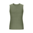 thumbnail image 1 of Efsteb Girls Tank Tops Casual Round Neck Sleeveless Shirts Summer Solid Color Comfy Soft Shirt (Green,7 Years), 1 of 7