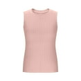 thumbnail image 1 of Efsteb Girls Tank Tops Casual Round Neck Sleeveless Shirts Summer Solid Color Comfy Soft Shirt (Pink,7 Years), 1 of 7