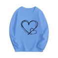 thumbnail image 1 of Efsteb Girls Tops Casual Comfy Soft Loose Fit Shirts Long Sleeve Crew Neck Heart Print for Daily wear（Light Blue，3 Years）, 1 of 5