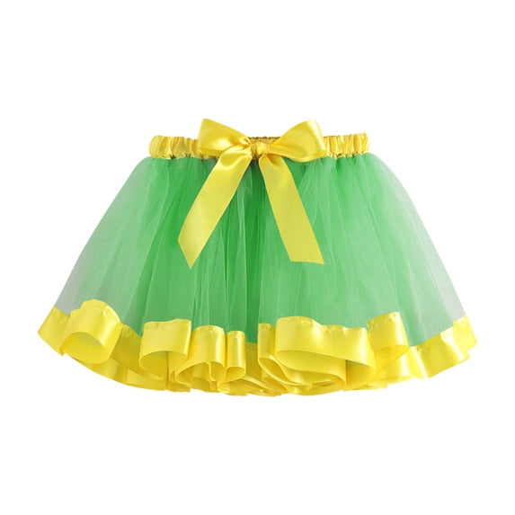 Efsteb Girls Tutu Skirt Toddler Kids Layered Elastic Princess Dress Birthday Photography Outfit (Green,3 Years)