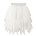 thumbnail image 1 of Efsteb Girls Tutu Skirt for Ages 2-14 Years Princess Tutu Skirt Soft Stretchy Layered Tulle Skirts (White,5 Years), 1 of 6