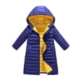 thumbnail image 1 of Efsteb Girls Winter Coat Long Lightweight Hooded Puffer Jacket Fall Long Sleeve Long Down Coats Outerwear (Blue,7 Years), 1 of 5