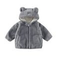thumbnail image 1 of Efsteb Girls Winter Coats Fleece Jacket Cute Ear Hooded Warm Coats Zip Up Long Sleeve Thermal Coat Fall Winter Outerwear (Gray,2 Years), 1 of 4