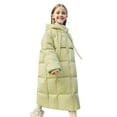 thumbnail image 1 of Efsteb Girls Winter Coats Long Hooded Puffer Coat Zipper Thickened Warm Puffer Jacket Long Sleeve Warm Windproof Outwear (Green,11-12 Years), 1 of 6