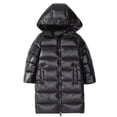 thumbnail image 1 of Efsteb Girls Winter Coats with Hooded Long Puffer Jackets for Boys Long Sleeve Thicken Quilted Padded Coat Outerwear (Black,14-15 Years), 1 of 3