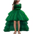 thumbnail image 1 of Efsteb High Low Flower Girl Dresses for Wedding Kids Sleeveless Princess Gown Dress Kids Birthday Party Dress (Green,9-10 Years), 1 of 7
