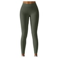 thumbnail image 1 of Efsteb High Waist Leggings for Women Solid Color Fitness Running Gym Sports Yoga Pants Tight Stretch Leggings Trousers Army Green L, 1 of 8