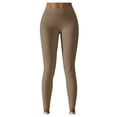 thumbnail image 1 of Efsteb High Waist Leggings for Women Solid Color Fitness Running Gym Sports Yoga Pants Tight Stretch Leggings Trousers Khaki L, 1 of 7