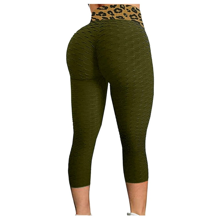 Efsteb High Waist Yoga Pants with Pockets Women Fitness Booty Lift Pant  Tummy Control Leggings Athletic Leggings Fashion Print Yoga Pants Plus Size  Casual Sport Pants Green S 