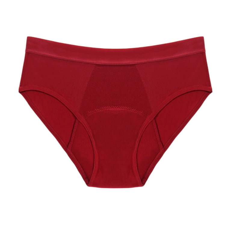 Efsteb High Waisted Underwear for Women Comfortable Breathable Briefs Solid  Color Underwear Lingerie Panties Ladies Underpants Physiological Pants Red