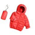 thumbnail image 1 of Efsteb Jackets for Girls Lightweight WaterProof Packable Hooded Puffer Down Coat Long Sleeve Down Jacket (Red,3 Years), 1 of 3