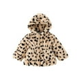 thumbnail image 1 of Efsteb Jackets for Girls Toddler Girls Winter Fleece Coats Long Sleeve Hooded Jacket Cute Graphic Print Warm Outwear (Beige,2 Years), 1 of 3