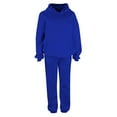 thumbnail image 1 of Efsteb Joggers for Women 2 Piece Set Outfits Casual Solid Long Sleeve Sweatshirt Wide Leg Sweatpant Tracksuit Matching Set (Blue,M), 1 of 2