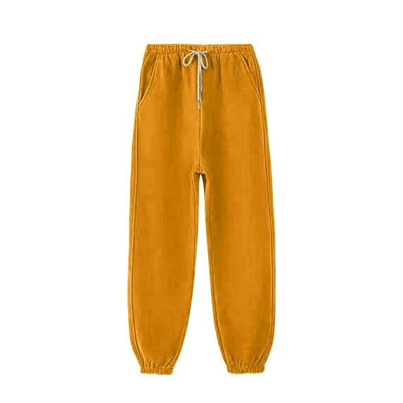 Efsteb Joggers for Women Waist Stretch Drawstring Sweatpants Athletic Workout Pants Casual Solid Color Sports Pants Trousers Orange XXXXXL