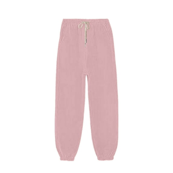 Efsteb Joggers for Women Waist Stretch Drawstring Sweatpants Athletic Workout Pants Casual Solid Color Sports Pants Trousers Pink XXXXXL