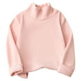 thumbnail image 1 of Efsteb Kids Boys Girls Long Sleeve Tops Casual Cute Tops Solid Color Fashion Warm High Neck Bottoming Top Comfy Loose Blouses (Pink,2 Years), 1 of 4