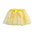 thumbnail image 1 of Efsteb Kids Girls Tulle Tutu Skirt Cute Birthday Layered A-Line Tulle Skirt Princess Dance Dress (Yellow,5 Years), 1 of 5
