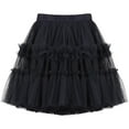 thumbnail image 1 of Efsteb Kids Girls Tutu Skirts Layered Princess Dresses Ruffle Tutu Skirts Soft Birthday A-Line Skirts (Black,11 Years), 1 of 2