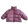 thumbnail image 1 of Efsteb Kids Quilted Puffer Jacket Full Zip Stand Collar Warm Winter Outerwear Outdoor Down Coats for Girls Boys (Purple,1 Years), 1 of 3