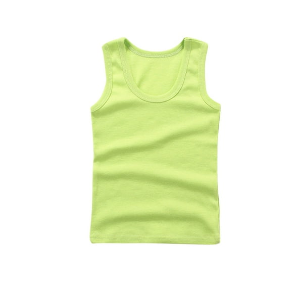 Efsteb Kids Toddler Boys Girls Round Neck Tank Tops Loose Casual Sleeveless T Shirts Summer Cute Solid Color Comfy Tee Shirt(Green,2 Years )
