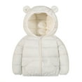 thumbnail image 1 of Efsteb Kids Toddler Boys Girls Winter Warm Coats Puffer Padded Jacket Long Sleeve Cute Bear Ear Hooded Down Jacket Outerwear (White,6 Years), 1 of 8