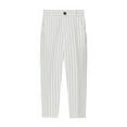 thumbnail image 1 of Efsteb Kids Toddler Boys Suit Pants Fashion Cute Solid Color Stripe Casual Uniform Pants Trousers (White,8-9 Years), 1 of 2
