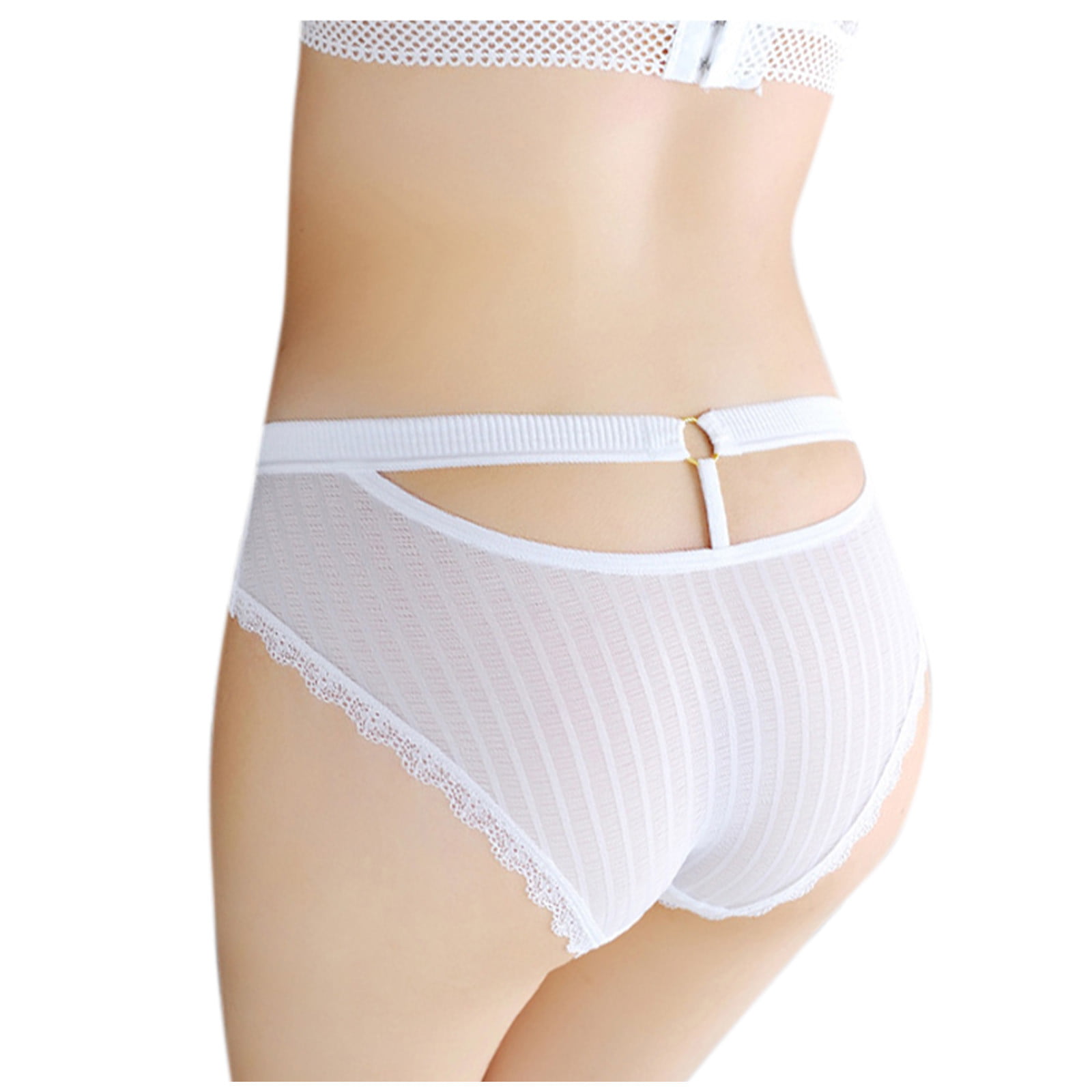 Efsteb Thongs for Women Sexy Comfortable Knickers Panties 5 Pack Briefs  Briefs Lingerie Underwear Breathable White 