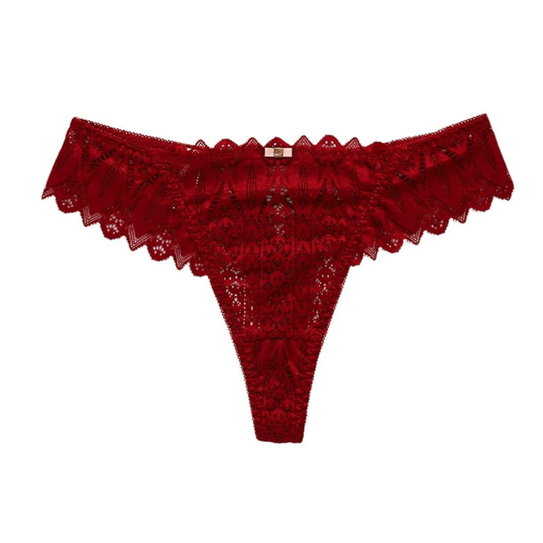 Efsteb Women's Thongs G Thong Lingerie Transparent Breathable Underwear  Ropa Interior Mujer Sexy Comfy Panties Low Waist Briefs Embroidery Lace  Panties Red 