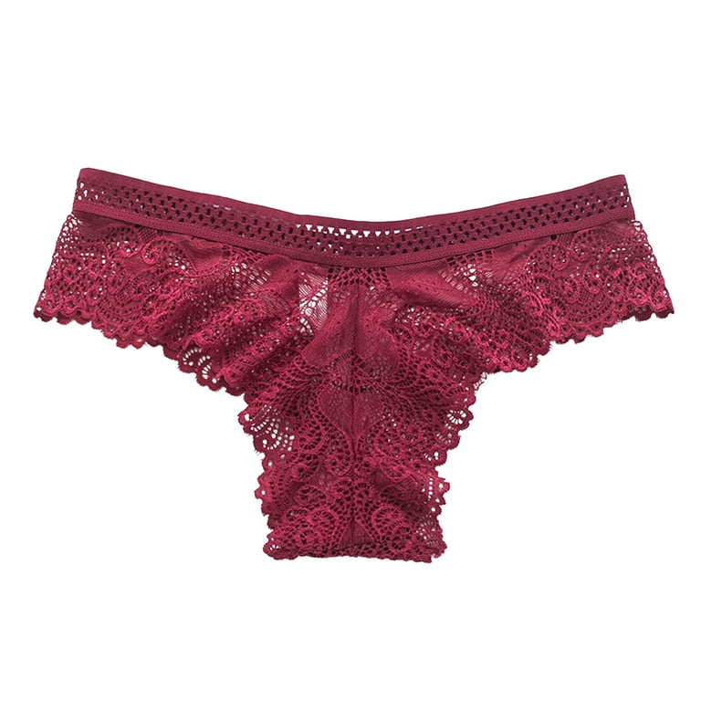 Efsteb Lace Thongs for Women Low Waist Briefs Lingerie Breathable