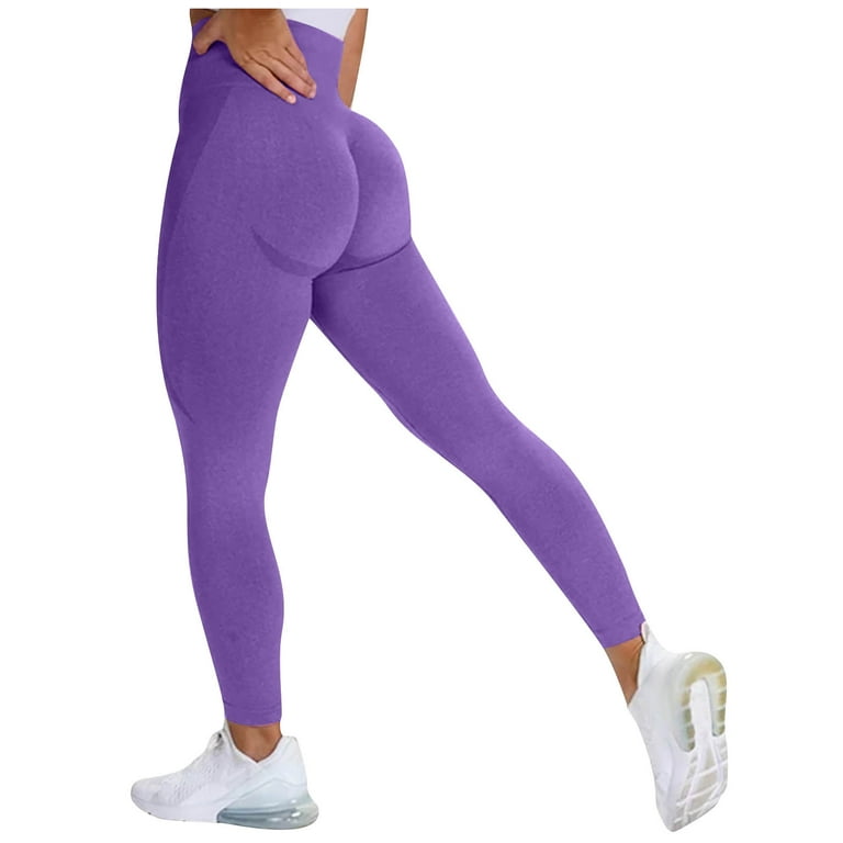 Efsteb Leggings for Women Tummy Control Womens Yoga Pants Seamless Butt  Lifting Workout Leggings for High Waist Yoga Pants Purple M 