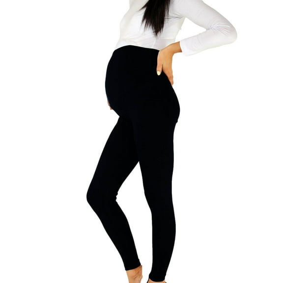 Efsteb Maternity Leggings Over The Belly Casual Slim Pregnancy Tight Pants Stretchy Comfy Yoga Workout Activewear (Black,M)