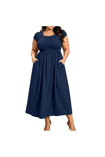 navy blue dress walmart Miusol Women's Navy Blue Formal Floral Lace Evening Party Maxi Dress Medium 6-8
