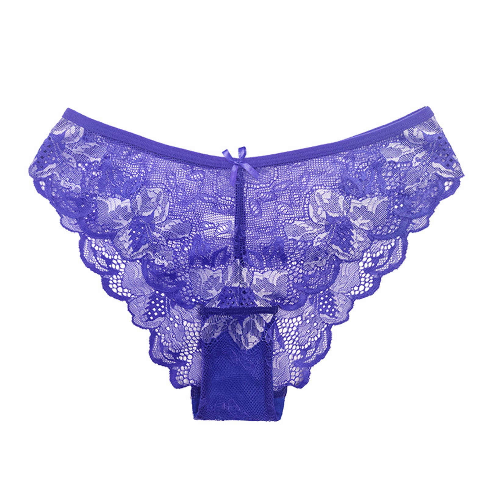Efsteb Lace Underwear for Women Ropa Interior Mujer G Thong Low Waist Briefs  Lingerie Breathable Underwear Transparent Ladies Lace Hollow Out Underwear  Sexy Comfy Panties Blue 