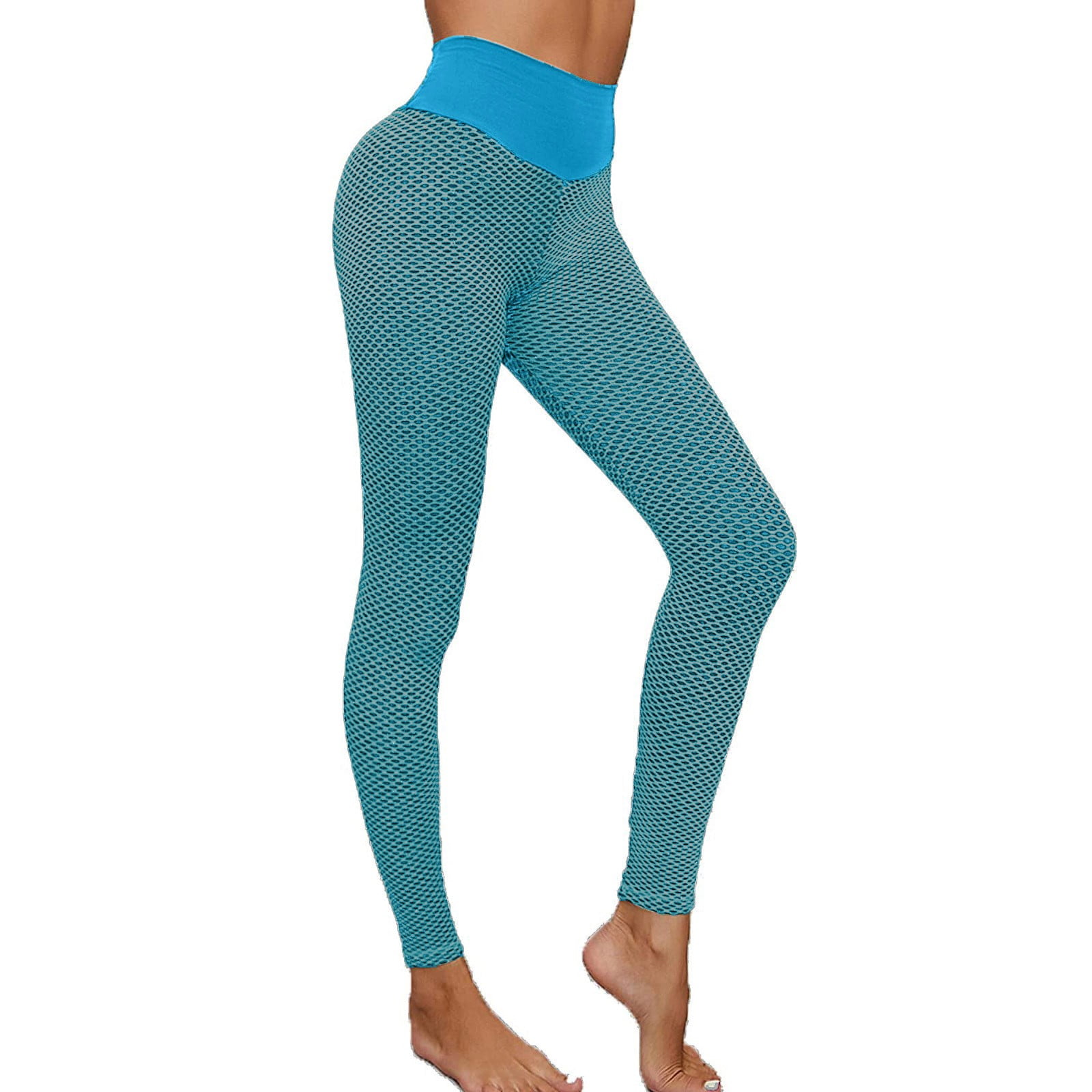Efsteb Plus Size Leggings for Women Seamless Leggings for Women Stretch Yoga  Leggings Fitness Running Gym Sports Full Length Active Pants Blue M 