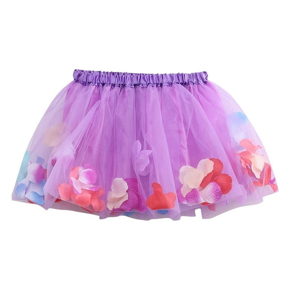Efsteb Princess Girls Tutu Skirt Cute Layered A-Line Tulle Skirt Princess Dance Dress (Purple,3 Years)