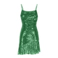 thumbnail image 1 of Efsteb Prom Dresses for Women Ruched Spaghetti Strap Sequin Dress Bodycon Wrap Cocktail Party Dresses Solid Color Elegant Dresses Sleeveless Square Neck Fashion ,Size:10, 1 of 5