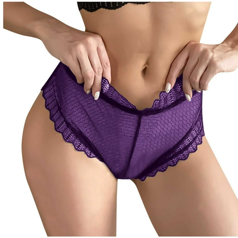 Efsteb Panties for Women Comfortable Ladies Lace Hollow Out