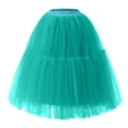 thumbnail image 1 of Efsteb Skirts for Women High Waisted Pleated Gauze Knee Length Skirt Fashion Spring Fall Solid Color Comfy Casual Skirts (Green,Free Size), 1 of 3