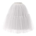 thumbnail image 1 of Efsteb Skirts for Women High Waisted Pleated Gauze Knee Length Skirt Fashion Spring Fall Solid Color Comfy Casual Skirts (White,Free Size), 1 of 3