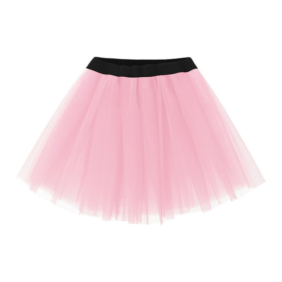 Efsteb Skirts for Women Pleated Gauze Short Skirt Star Sequin Gauze Dancing Dress Fashion Summer Solid Color Comfy Casual Skirts (Pink,Free Size)