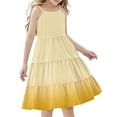 thumbnail image 1 of Efsteb Spaghetti Strap Dresses for Girls Summer Dress for Girls Casual Sleeveless Boho Flowy Ruffle Tiered Sundress (Yellow,9 Years), 1 of 7
