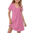 thumbnail image 1 of Efsteb Summer Dress for Girls Casual Short Sleeve Sundress Soft Cute Loose Comfy Dresses (Pink,5 Years), 1 of 8