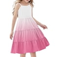 thumbnail image 1 of Efsteb Summer Dress for Girls Spaghetti Strap A-Line Dress Casual Sleeveless Boho Flowy Ruffle Tiered Sundress (Pink,11 Years), 1 of 7
